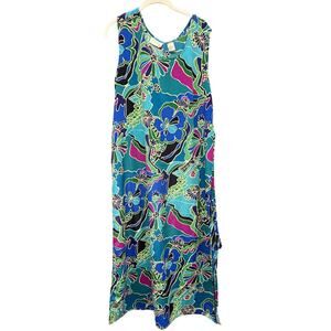 Vintage  Bella May Maxi Retro 70s Muumuu Dress XL Groovy